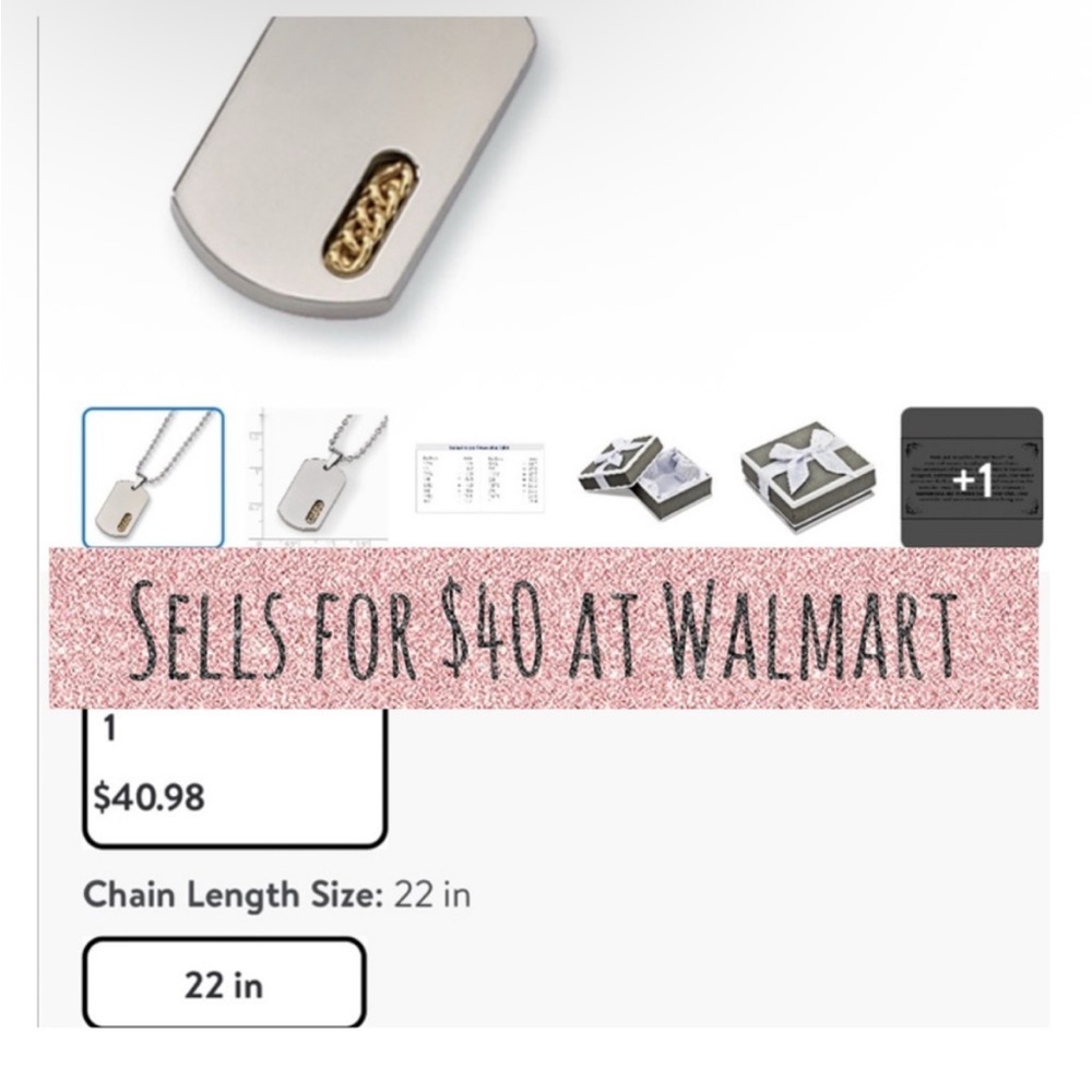 N127 STEEL Chisel preowned dog tag unisex engravable 22”